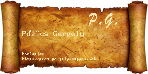 Pécs Gergely névjegykártya