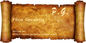 Pécs Gergely névjegykártya